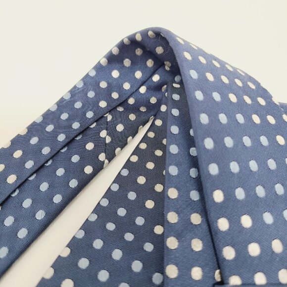 Crestview | Blue/White Polka Dot Silk Handmade Tie - Picture 7 of 11